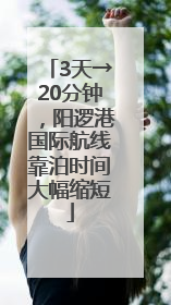 3天→20分钟，阳逻港国际航线靠泊时间大幅缩短