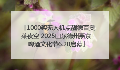 1000架无人机点靓德百奥莱夜空 2025山东德州燕京啤酒文化节6.20启幕