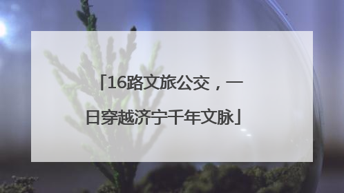 16路文旅公交，一日穿越济宁千年文脉