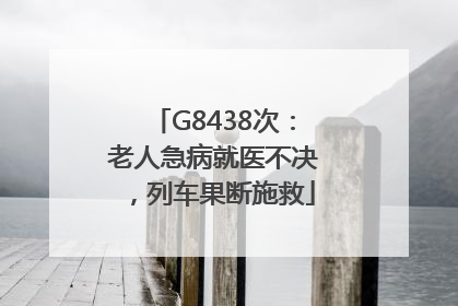 G8438次：老人急病就医不决，列车果断施救